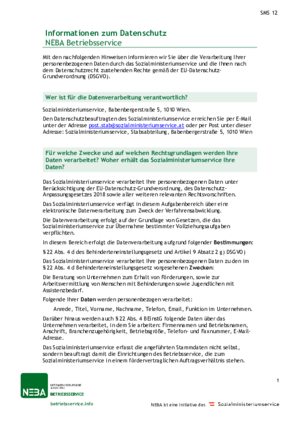 SMS 12 Informationspflicht DSGVO Unternehmen