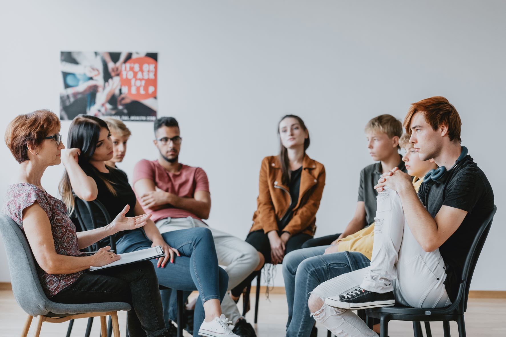 Workshop mit einer Gruppe junger Leute bei Verrückt? Na und!